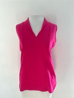 Rafaella Hot Pink V-Neck Knit Top